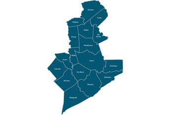 TML Region 14 County Map