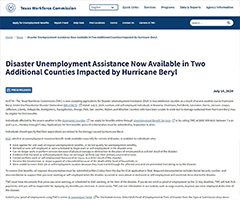 TWC Disaster Unemployment Assistance