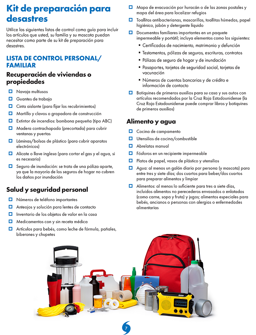 Kit de preparación para desastres