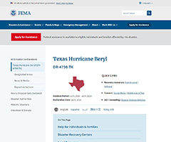 FEMA Disaster Assistance for Hurricane Beryl