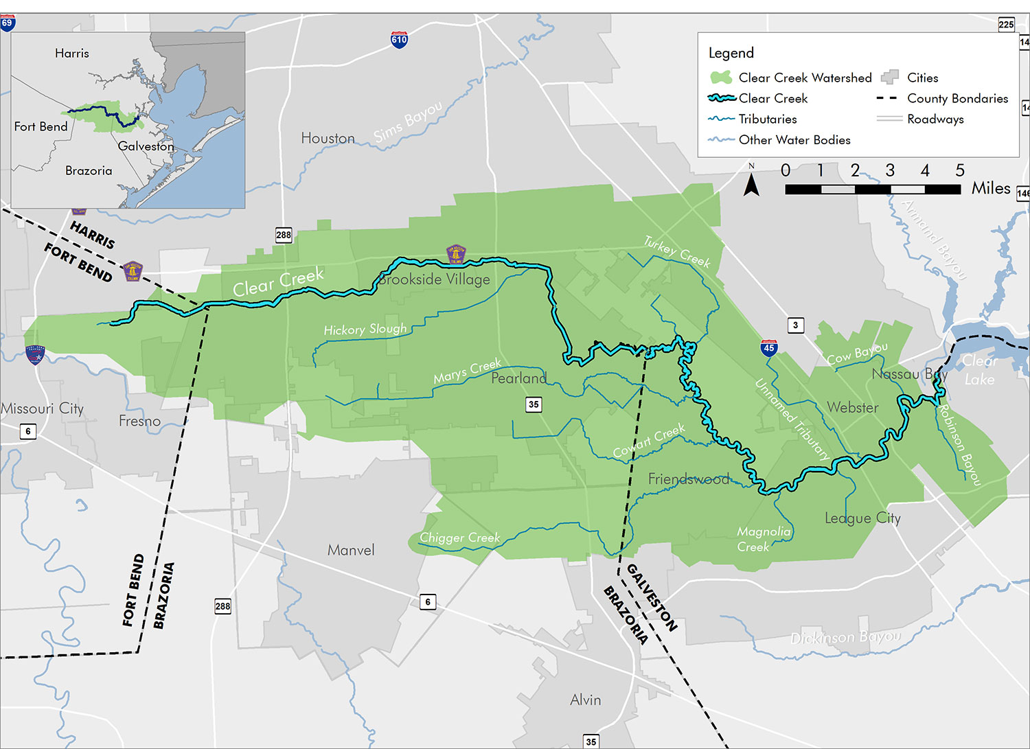 Clear Creek Watershed Map