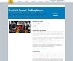 Union Pacific Community Ties Giving Program