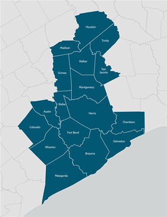TML Region 14 County Map